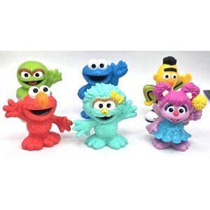 Hasbro Sesame Street Workshop Figures Oscar Bert Elmo Abby Bert Ernie Lot of 6
